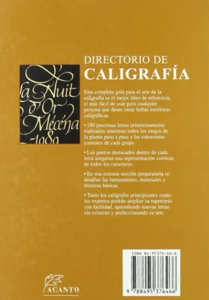 Contraportada "Directorio de caligrafía" de Davis Harris