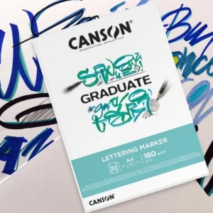 Bloc de dibujo Canson Graduate Lettering Marker Satin Encolado A4 180g 20 hojas
