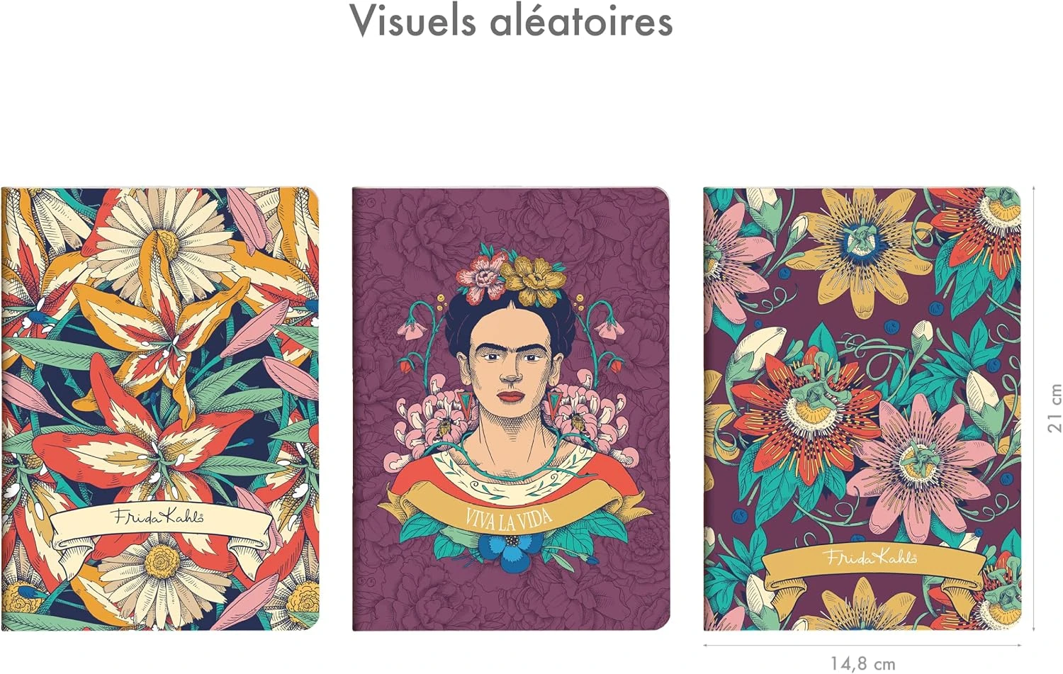 Colección de 3 modelos de cuadernos Clairefontaine Frida Kahlo A5