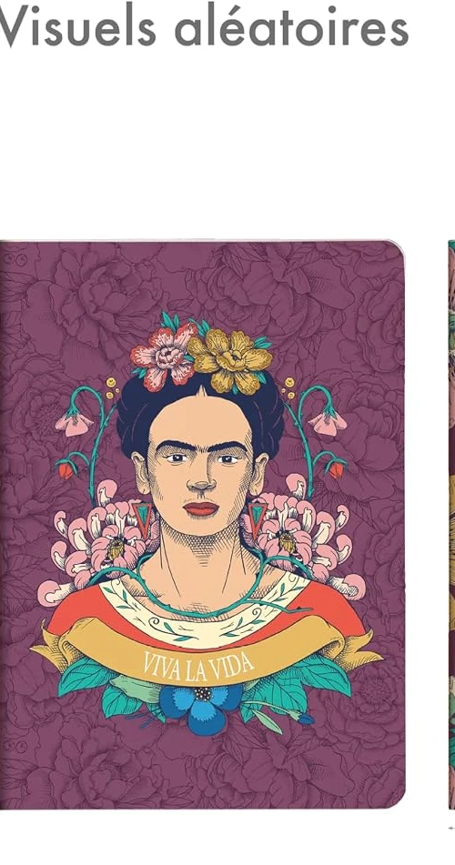 Cuaderno Clairefontaine Frida Kahlo retrato con flores