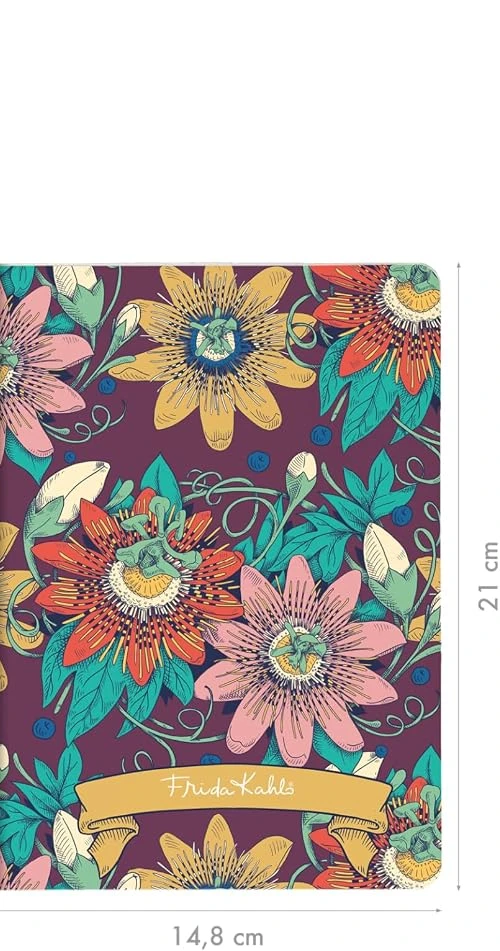 Cuaderno Clairefontaine Frida Kahlo fondo azul y naturaleza