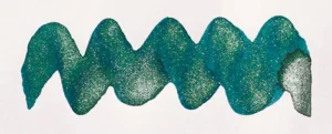 diamine shimmering 50ml peacock flare swatch