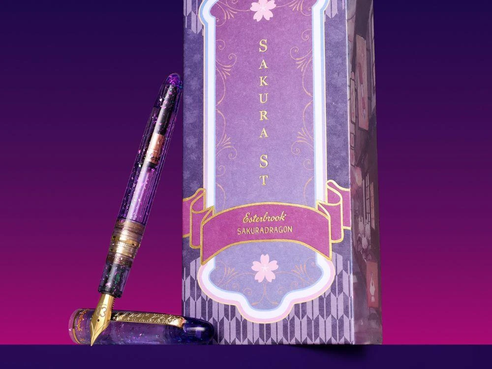 Pluma Estilografica Esterbrook Sakura Dragon Estuche