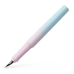 Pluma estilográfica Faber-Castell Poly Pen Flow Edition Blushing Sky color degradado rosa y azul pastel plumín M