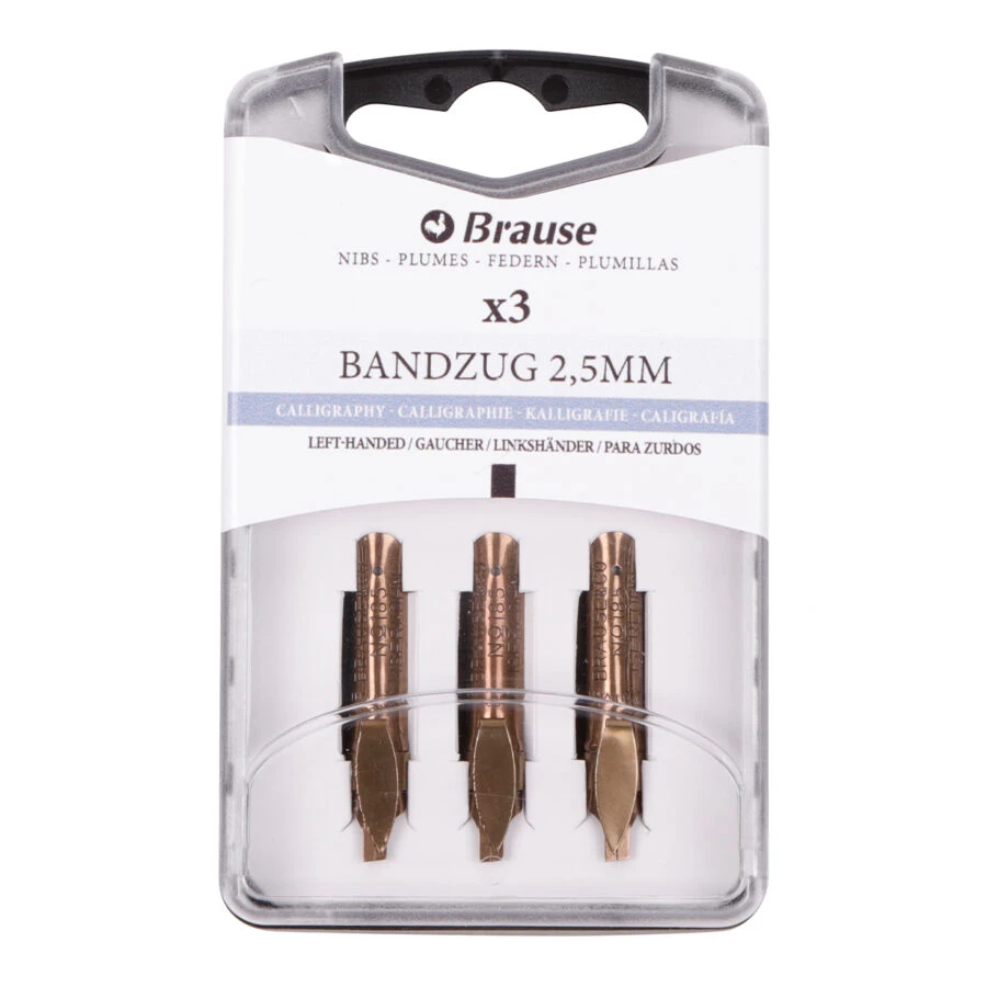 plumillas brause bandzug zurdos 2 5mm caja 3 unidades