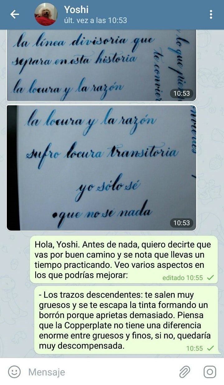 Asesoría mejorar caligrafía