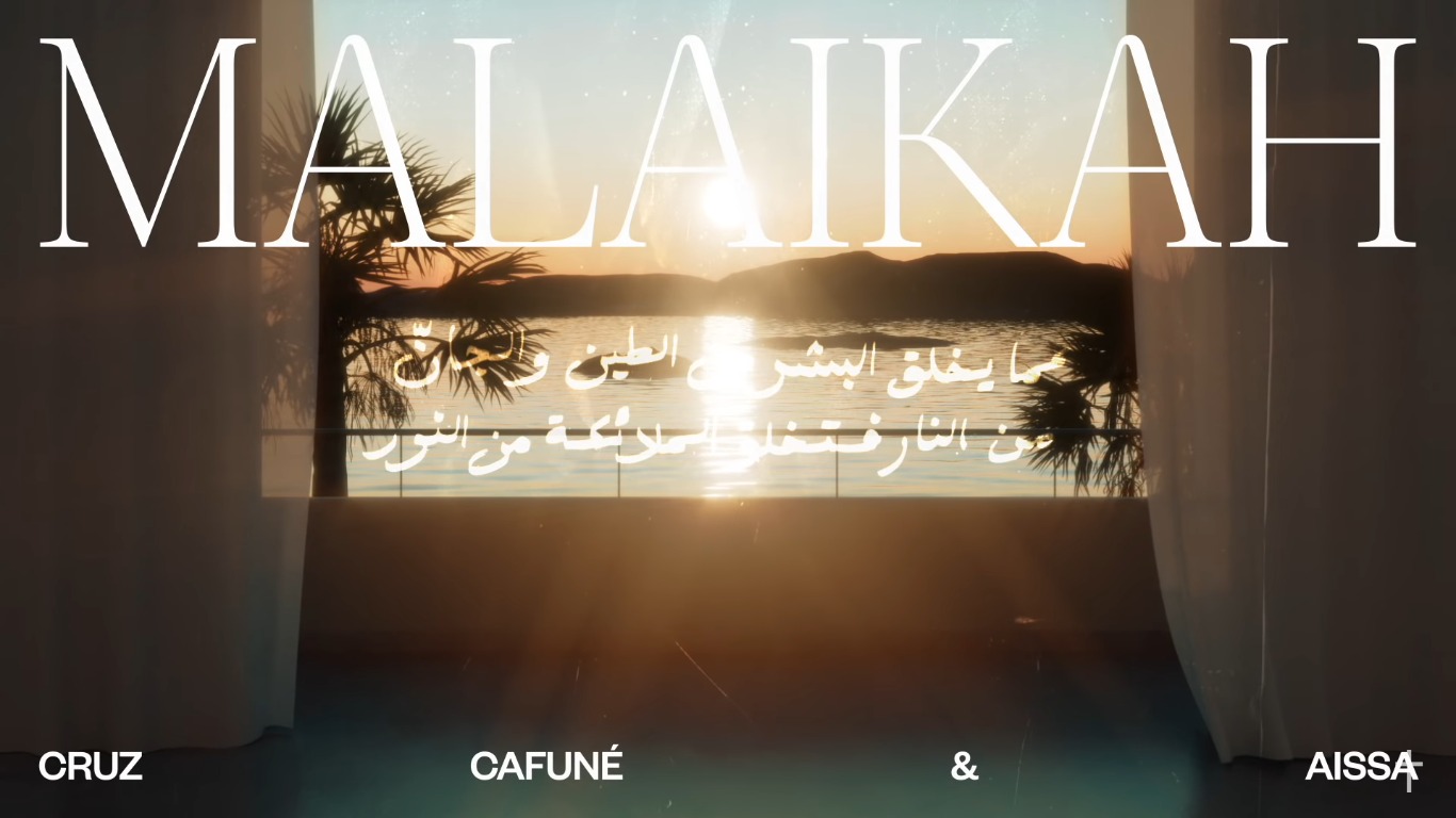 Caligrafía para portada videoclip Malaika de Cruz Cafuné