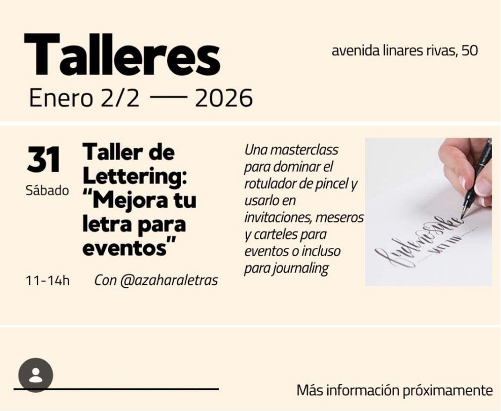 Taller lettering Coruña enero 2028