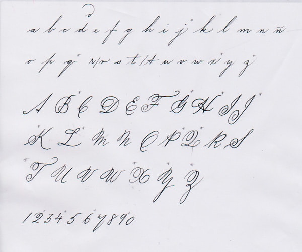 Alfabeto Spencerian Carta